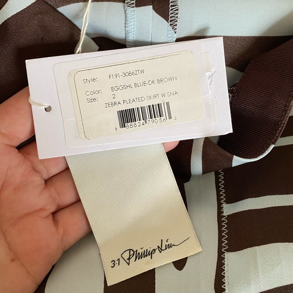 3.1 Phillip Lim Zebra Pleated Skirt with Snaps - Picture 11 of 14
